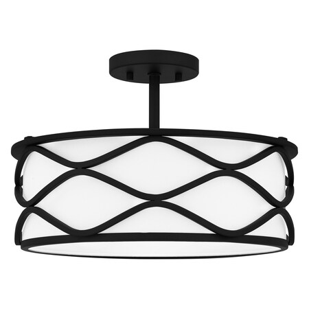 Quoizel Tallow 3-Light Matte Black Semi-Flush Mount QSF5340MBK